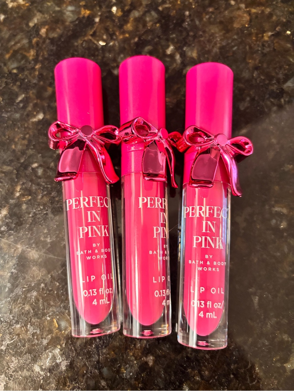 3 Bath & Body Works 'Perfect in Pink' Lip Oils - NEW